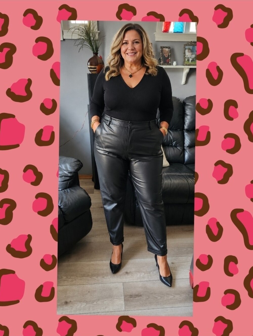 Hudson North NWOT Black Faux Leather Ankle Pants Plus Size 18W